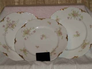 Set 3 Antique Haviland Limoges France Dinner Plates 1889 - 1931 No Chips photo