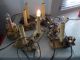 7 Primitive Antique Style Christmas Window Brass Metal Candle Electrical Lights Lamps photo 3