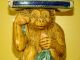 Vintage Ceramic Pottery Statue Monkey Majolica Ex Figurines photo 2
