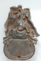 Rare Antique Bronze Patina Hunting Motif Pheasant Rabbit Match Holder Heavy Metalware photo 5