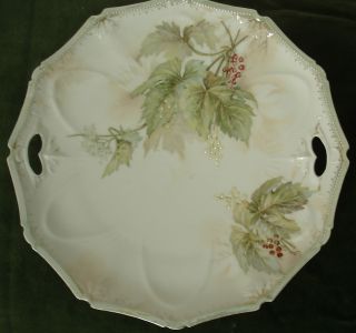 Vintage Red Mark German Embossed Fine Porcelain Plate photo