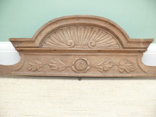 19thc Oak Pediment With Relief Carved Decoration photo