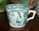 Antique Blue & White Porcelain Childs Cup Delf Or Staffordshire Cups & Saucers photo 1