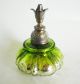 Victorian Czechoslovakia Mercury Glass Perfume Bottle Crackle Uranium Bohemian Perfume Bottles photo 1