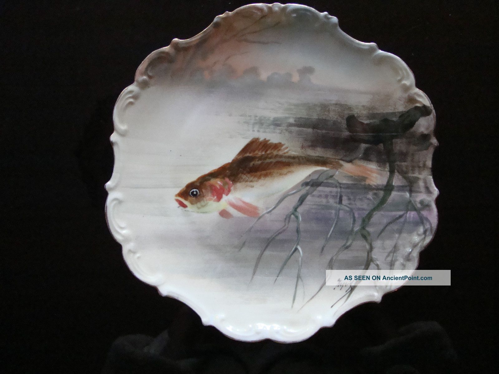 Limoges Flambeau,  Hand Painted Signed Ingrid,  10 