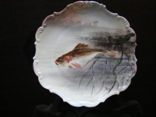 Limoges Flambeau,  Hand Painted Signed Ingrid,  10 