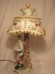 Antique Newcomb Porcelain Colonial Figurine Lamp With Porcelain Shade Lamps photo 4