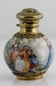 Antique Museum Quality French Gilt Silver Enamel / Enameled Perfume Scent 1838 Perfume Bottles photo 2