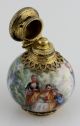 Antique Museum Quality French Gilt Silver Enamel / Enameled Perfume Scent 1838 Perfume Bottles photo 5