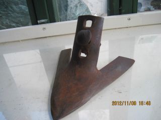 Vintage Antique Eight By Five Inch Yard Art Iron Plow photo