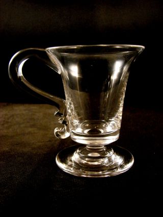 19th C Blown Custard Or Jelly Glass With Applied Handle photo