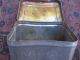 Vintage Tin Box Tole Toleware Hinged Sewing Button Canister Toleware photo 4