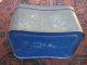 Vintage Tin Box Tole Toleware Hinged Sewing Button Canister Toleware photo 7