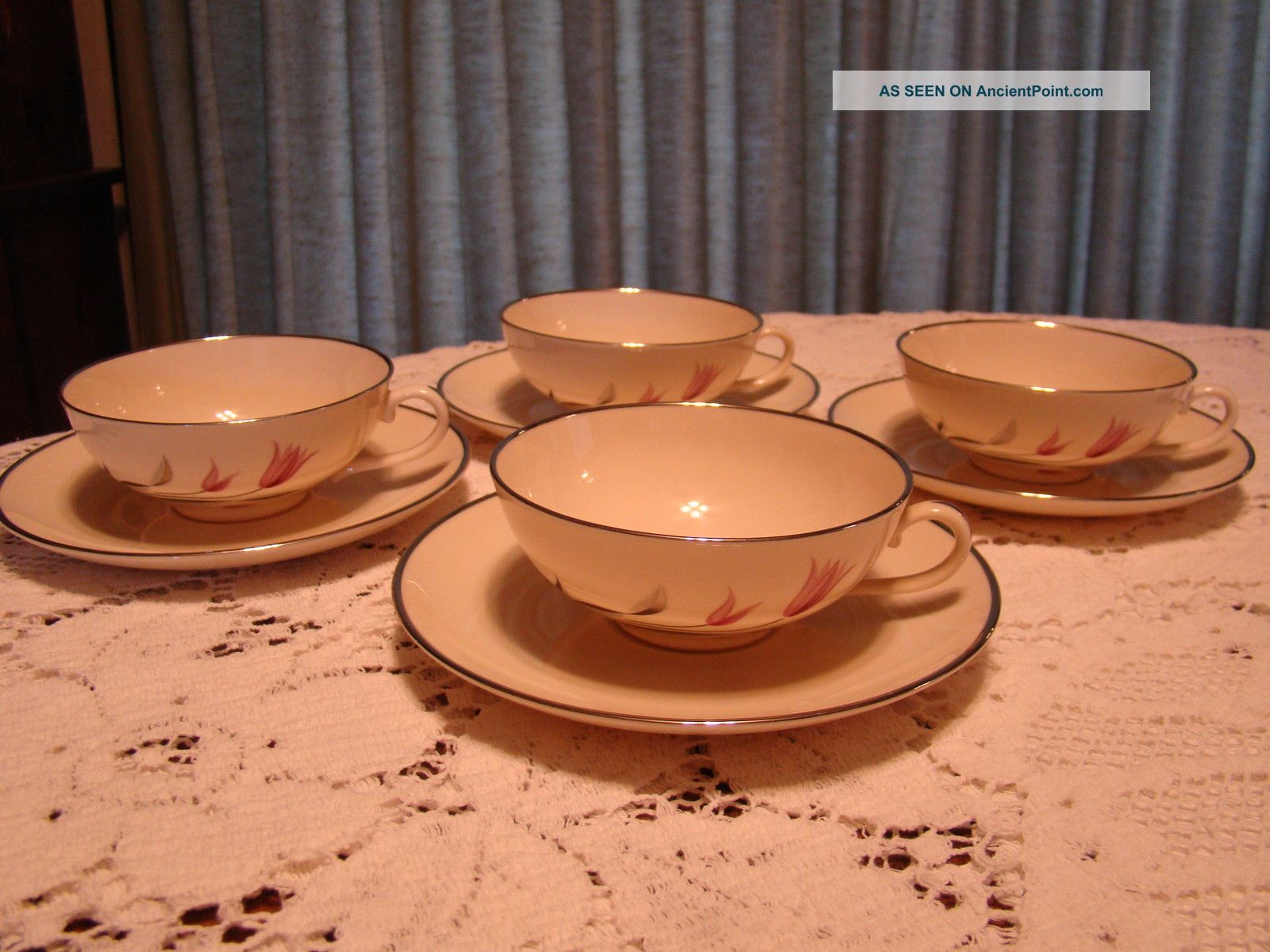 4 Sets Of Carmel By Franciscan Fine China Teacup & Saucer Sets Cups & Saucers photo