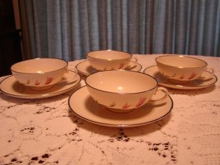 4 Sets Of Carmel By Franciscan Fine China Teacup & Saucer Sets photo