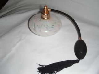 Antique Vintage Glass Hand Painted Perfume Atomizer photo
