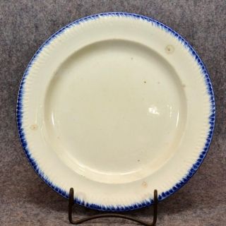 Antique 1900 Leeds Spongware Ironstone Blue Plate photo