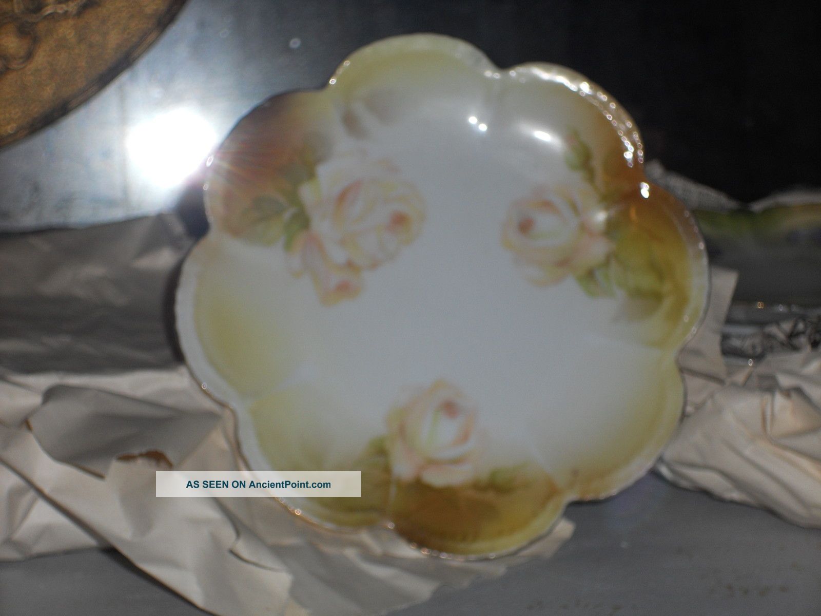 Antique Rs Germany Desert Plate - - Rose Set Of 6 Perfect Plates & Chargers photo