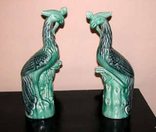 Antique - Late 1920 ' S Pair Of Peacocks Statues photo