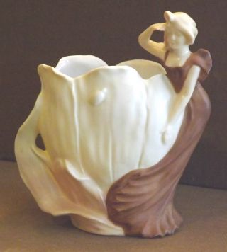 Art Nouveau Porcelain Vase With Woman photo