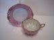 Vintage Pearl Pink Luster Elegant Pedestal Cabinet Tea Cup & Saucer Sterling Cups & Saucers photo 6