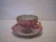 Vintage Pearl Pink Luster Elegant Pedestal Cabinet Tea Cup & Saucer Sterling Cups & Saucers photo 7