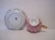 Vintage Pearl Pink Luster Elegant Pedestal Cabinet Tea Cup & Saucer Sterling Cups & Saucers photo 8