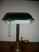Antique Banker / Student Lamp,  Green Cased Glass Shade Lamps photo 1