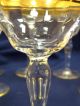 Set Of 8 Vintage Tiffin Gold Rim Opticwine Glass Liqueur Goblets Stemware photo 1
