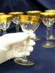 Set Of 8 Vintage Tiffin Gold Rim Opticwine Glass Liqueur Goblets Stemware photo 5