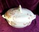 Antique Ironstone Covered Serving Dish - J Edwards Aesthetic Thistle Transferware Other photo 1