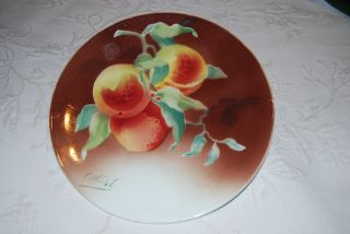 French Majolica Fruit Plate Keller Guerin Luneville Signed Obert photo