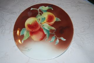 French Majolica Fruit Plate Keller Guerin Luneville Signed Obert photo