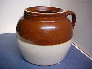 Vintage Small 6in Tall Crock Pot No Lid One Handle photo