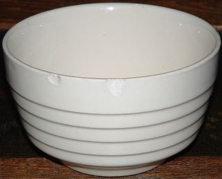 Small Antique Ringed White Ceramic Cereal/soup/salad Bowl Usa Kitchen Primitives photo