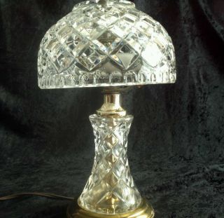 Vintage Art Deco 1940 ' S Lead Crystal Boudoir Vanity Desk Lamp photo
