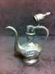 Vintage Decorative Etched Teapot Oil Pitcher India - Antique ? Brass ? Silver ? Metalware photo 1