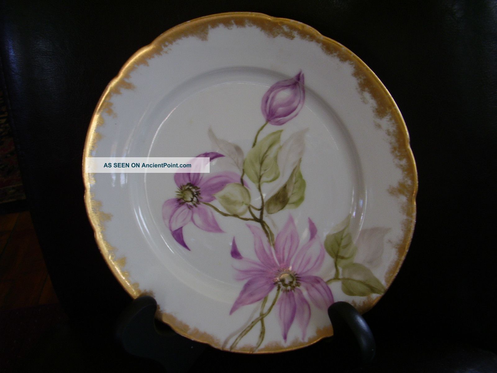 Floral 8 In.  Plate By Leonard Vienna Austria Hand Painted Pink Flowers Plates & Chargers photo