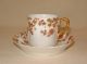Antique Haviland Limoges Tea Cup & Saucer Set,  Autumn Floral Design,  Gold Trim Cups & Saucers photo 2