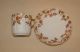 Antique Haviland Limoges Tea Cup & Saucer Set,  Autumn Floral Design,  Gold Trim Cups & Saucers photo 6