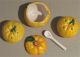 Vintage Occupied Japan Lemons / Oranges Condiment Set - Salt,  Pepper,  Mustard Pot Salt & Pepper Shakers photo 5