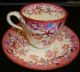 Sweet Antique Demitasse Pink Floral Cup & Saucer Applied Handle England France? Cups & Saucers photo 4