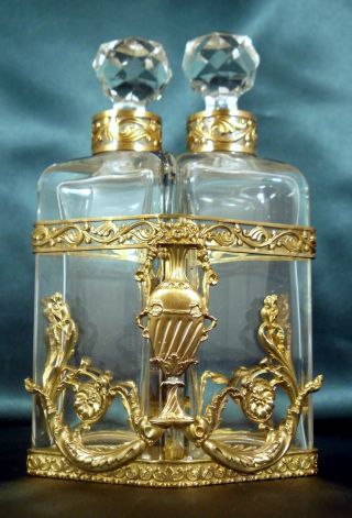 French Louis Xvi Style Crystal Dresser Bottle Set photo