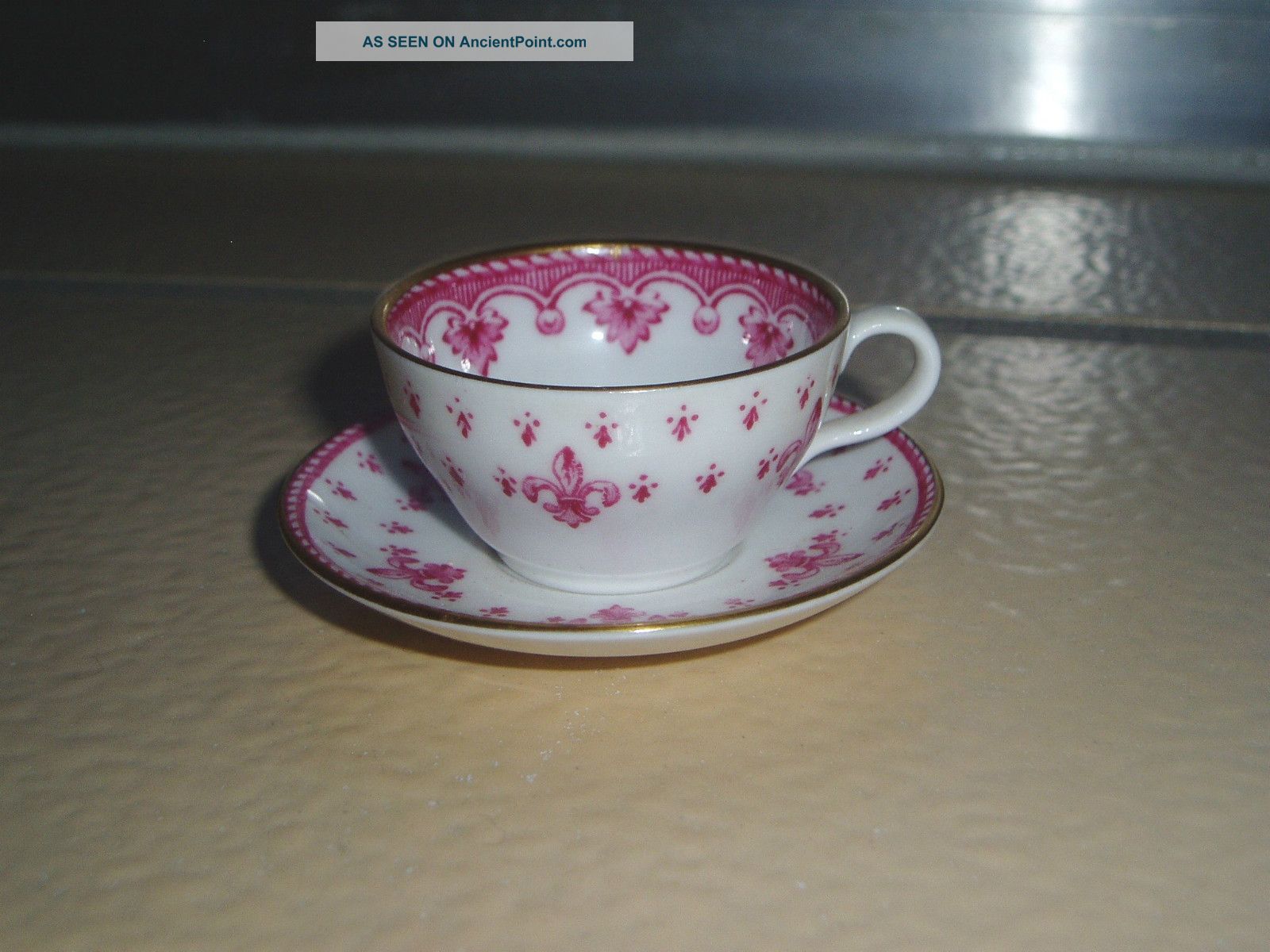 Spode Copeland Miniature Cup And Saucer Porcelain Signed Perfect Cups & Saucers photo