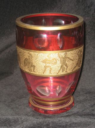 Glass Vase - Bowl With Gold Pattern photo