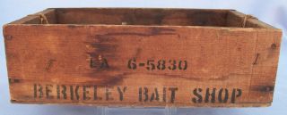 Vintage,  Antique Berkeley Bait Shop Wooden Box/crate photo