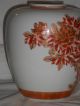 Vtg Antique Porcelain Vase Orange Floral Gold Urn Jar Hurricane Sandy Relief Vases photo 2