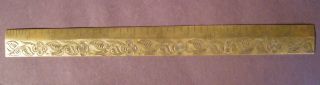 Unusual Heavy Old Hand - Made Brass 12 - Inch Ruler American photo