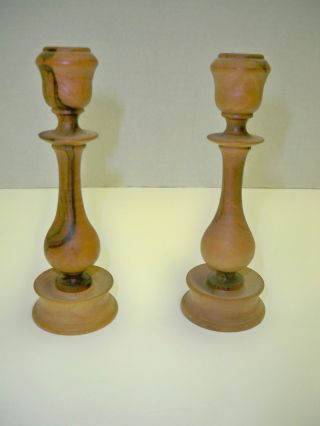 Antique Carved Wooden Candle Holders,  Candle Sticks photo