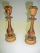 Antique Carved Wooden Candle Holders,  Candle Sticks Other photo 1